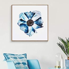 Floating Framed Canvas Wall Art for Living Room, Bedroom Vintage Flower Abstract Colorful Painting Canvas Prints for Home Decoration Ready to Hang - 16x16 inches