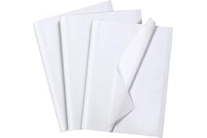 Fuutreo 300 Sheets Christmas Tissue Paper Bulk 14 x 20 Inch Kraft Wrapping Tissue Papers for Gift Bags DIY Crafts Christmas Weddings Birthday Party Gifts Decoration(White)