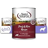 NutriSource Beef & Rice Recipe Dog Food, Premium Wet Dog Food, 12.3 Ounce (Pack of 12)