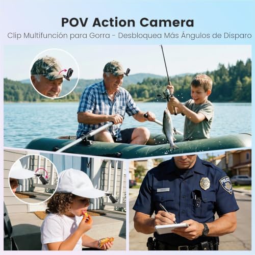 Camlance 4K Mini Sports Camera, 20MP Portable for POV Camera, 6 Axis EIS Body Camera, 40M Underwater Camera, WiFi Mini Magnetic Camera (with 64GB TF and Mounting Accessories)