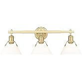 Golden Lighting Yep Orwell 3-Light Vanity in Brushed Champagne Brass and Opal Glass