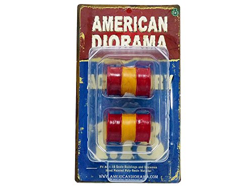 Oil Drum Accessory Set of 2 For 1:18 Scale Models by American Diorama 23977