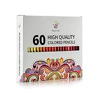 Positive Art Colored Pencils-60 Unique Colors Premium Pre-sharpened-Perfect for adult coloring books,Drawing, Sketching, and Crafting Projects - Bold,Vibrant Colors -3.3mm Precision Tips