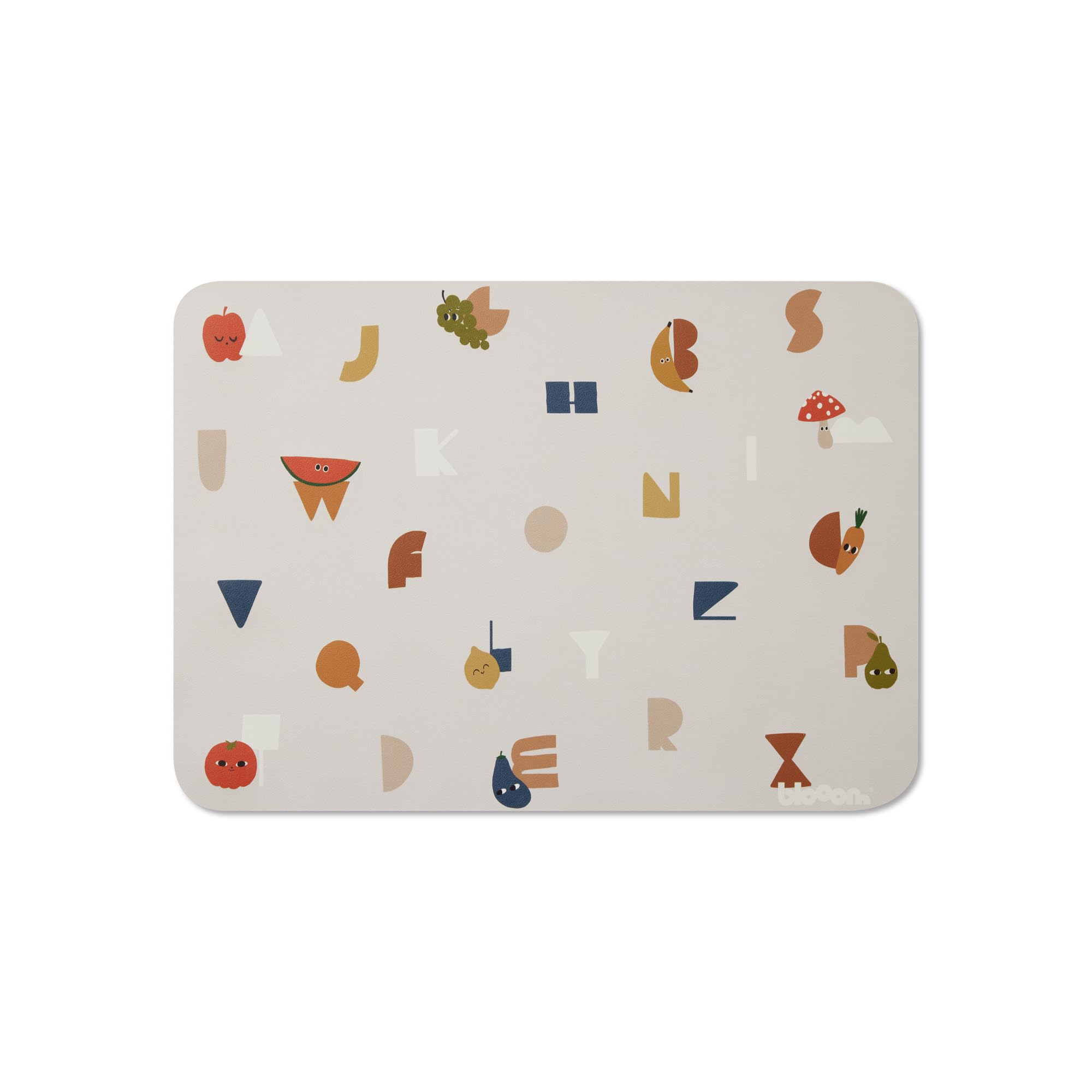 Photo 1 of Blooom XL Placemat for Baby, Toddler & Kids | Reusable and Eco Friendly | Stain & Liquid Repellant Table Mat, Craft Mat and Table Protector | Modern Design (Alphabet, 17" x 22")