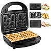 Kuyal-3-in-1-Snack-Maker-with-Waffle-Panini-and-Toasted-Sandwich-Plates-750W-Sandwich-Toaster-Maker-Waffle-Machine-Panini-Press-LED-Indicator-Lights-Cool-Touch-Handle-Anti-Skid-Feet-Black Kuyal 3-in-1 Snack Maker with Waffle, Panini and Toasted Sandwich Plates, 750W Sandwich Toaster Maker, Waffle Machine…