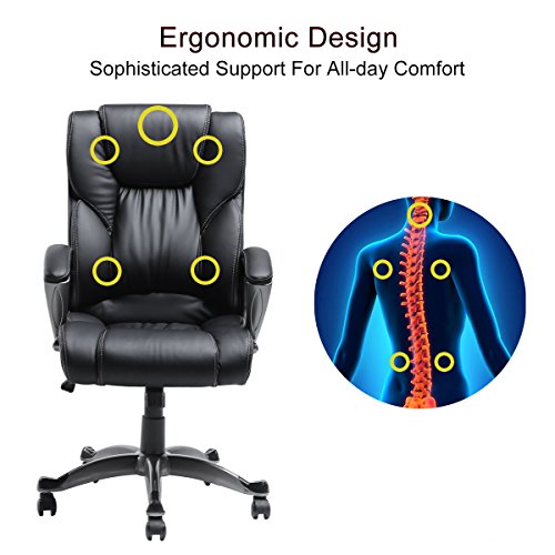 Myka's Ergonomic Leather Executive Office Chair High Back Computer Task