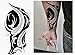 6 Large Tribal Temporary Tattoos Realistic Designs for Arm/Back/Shoulder Waterproof Body Art Removable Black Tattoo