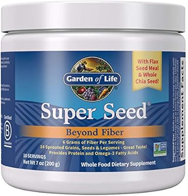 Amazon Com Garden Of Life Super Seed Vegetarian Whole Food Fiber Supplement With Protein And Omega 3 7oz 200g Powder Health Personal Care