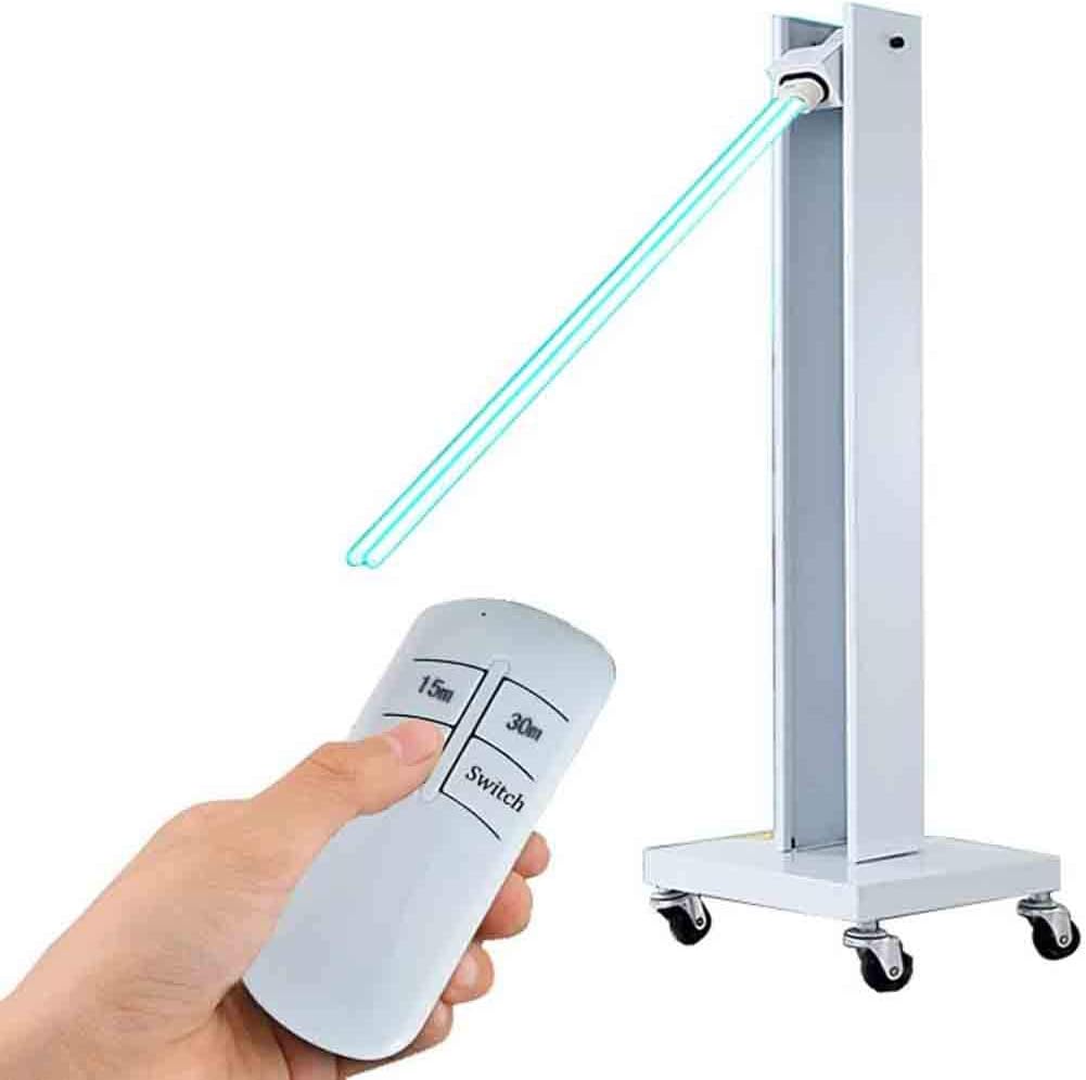 FEENGG 100W/150W Removable High Power Ultraviolet Lamp Car Disinfection Air Ozone & Free UVC Light, UV Germicidal Light Remote Control Timer,100w