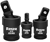 Resze 3PCS Universal Joint Swivel Socket Adapter