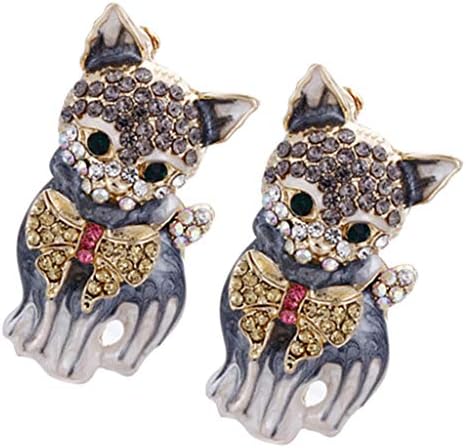 訳あり品送料無料 ユニセックスの子供の女性の服のための2個の猫漫画エナメルブローチピンを飾る