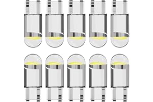 CANNONFISH Car LED Bulb，194 LED Light Bulb White 6000K Pack of 10, 168 2825 W5W T10 Wedge COB Bulbs Error Free for Car Dome Map Door Courtesy License Plate