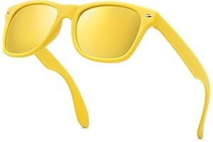 LEICO FASHION Kids Polarized Retro Sunglasses for Boys Girls Age 3-12 Shatterproof UV Protection Toddler Children Sun Glasses