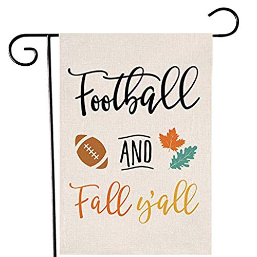 Clearance Sale!UMFun Football and Fall Y'all Small Garden Flag Vertical Double Sided Yard Flag Decor (A)