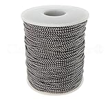 CleverDelights Ball Chain Spool - 330 Ft - 1.5mm Ball (Small) - Gunmetal (Dark Silver) Color - 100 Meters