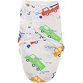 HOUSBAY Baby Swaddle Blanket Boy Girl Super Soft Material Newborn Adjustable Swaddles 2-Way Zipper Sleep Sack (Colorful Car, Small/Medium | 0-3 Months)