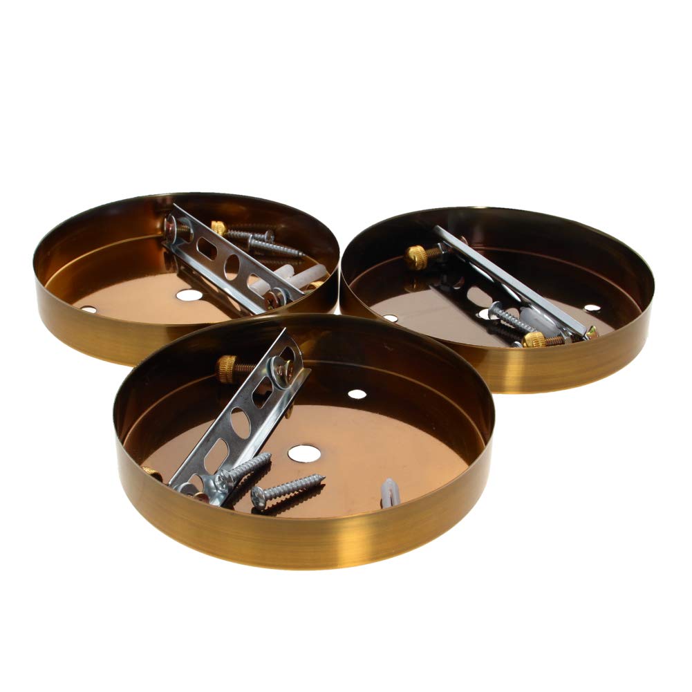 Othmro Pendant Light Fitting, Ceiling Rose Light Holder 4.72"/12cm Dia, Ceiling Pendant Plate Holder for Hanging Lamps and Lanterns - Red Bronze 3pcs