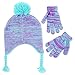 Disney Girls' Little Frozen Elsa Hat and Gloves Cold Weather Set, Purple/Blue, Age 4-7