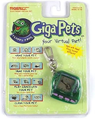 Giga Pets - Floppy Frog - 1997 Original Tiger Electronic Virtual Pet LCD Game