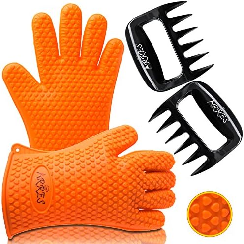 Barbecue Gloves &amp; Pulled Pork Claws Set - Silicone Heat Resistant Grilling Accessories &amp; Home Kitchen Tools For Your Indoor &amp; Outdoor Cooking Needs - Use as BBQ Meat Turner or Oven Mitts