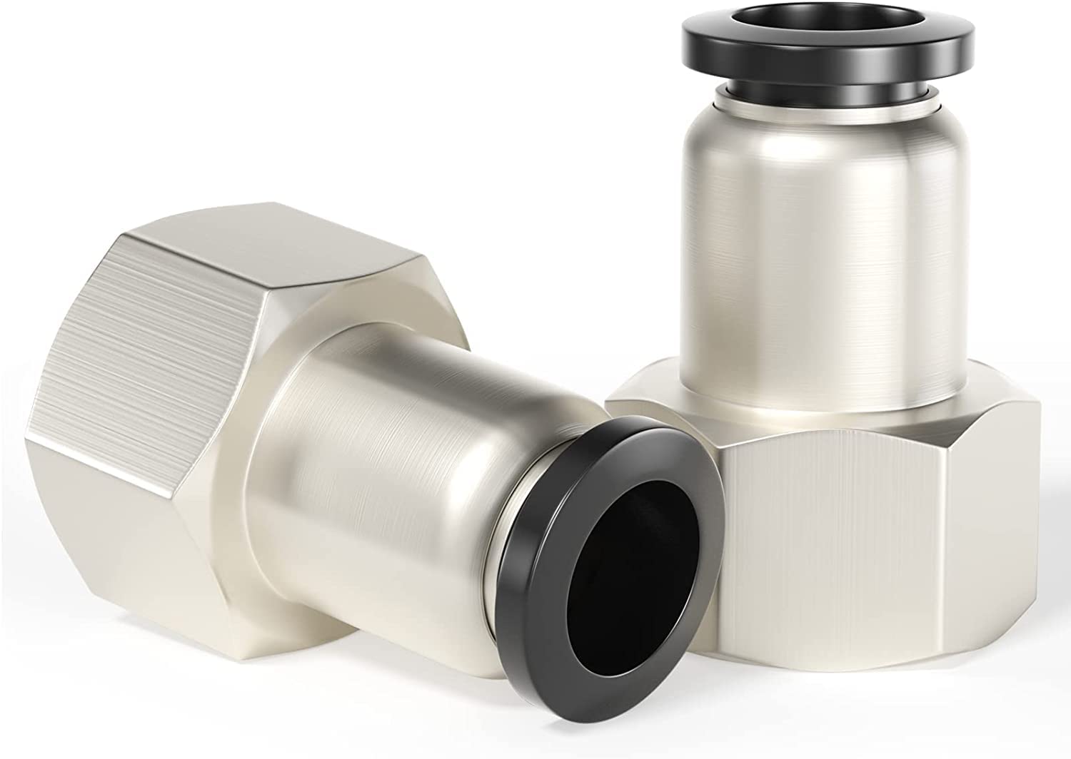 thumbnail image 2 of Numatics 3/8 Hose X 1/4 NPT Push To Connect Straight Female Fittings - 4 Pack (Made In Italy) 2 of 5
