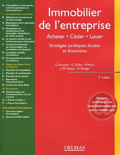 Download Immobilier de l'entreprise : Acheter, céder, louer Stratégies juridiques, fiscales et financières PDF