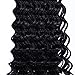 Yonis Deep Wave Hair Extensions Weft Weave Natural Black Color 3 Bundles Synthetic Human Hair Mixed Length (16