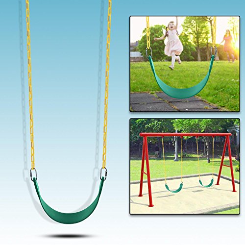 JGS Baby Swing Set Sets-Iron Chain Outdoor Playset-Backyard Playground Equipment（US STOCK） (Dark Green) - Thumbnail 6