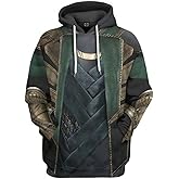 CHLOBLOM Loki Cosplay Hoodie Halloween Superhero Costume Pullover Sweatshirt