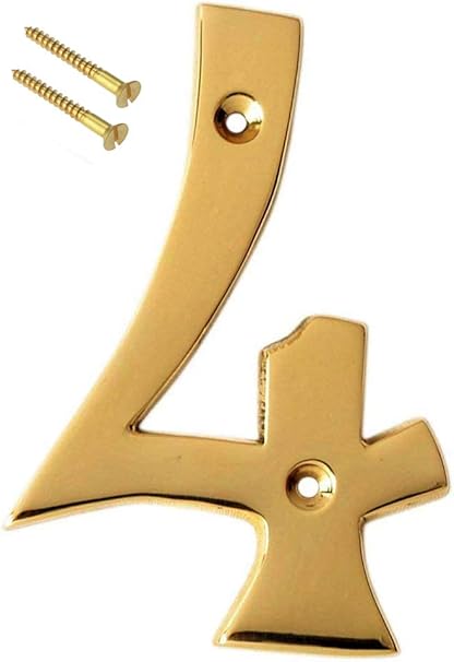 Esplanade 4 Brass House Hotel Door Number Plaque Sticky Numeric Numerical Digit 0 9 Zero Address Numbers Plaques Ka Pesi Diy Tools