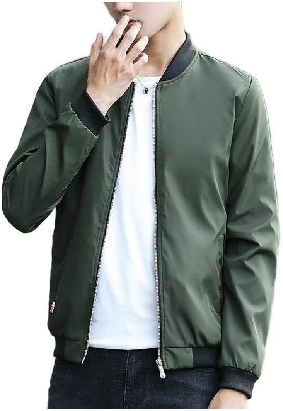 Abetteric Mens Rain Jacket Trench Coat Outwear Baseball Plus-Size Jacket