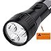 Solar Flashlight, PowerGreen Solar Rechargeable LED Torchlight with USB for Outdoor Sports(Black)