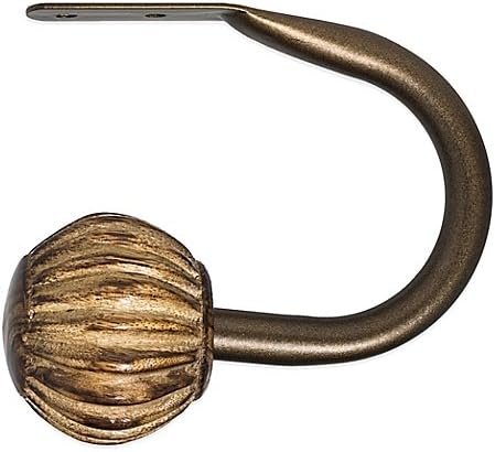 Reeded Window Curtain Holdbacks in Bronze | Set of 2