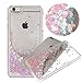 iPhone 6 Case,Cherry Blossom Sakura Liquid Quicksand Bling Heart Case,Flowing Floating Moving Love Heart Hard Case for iPhone6 6S(Bling Cherry Pink)