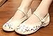 AvaCostume Embroidery Womens Classics Flats Rubber Sole Casual Shoes, Beige 37