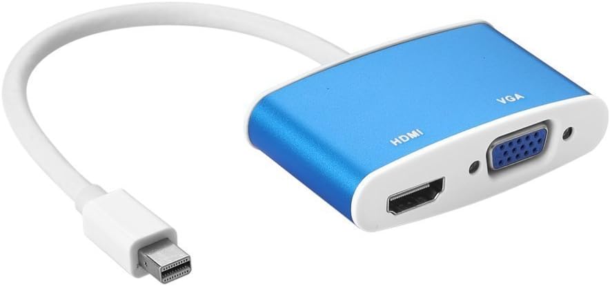 Amity impex 2-in-1 Mini DisplayPort to HDMI/VGA Converter Support 3D/4K. (Blue)