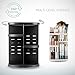 Jerrybox 360 Rotating Makeup Organizer, Spinning Makeup Organizers Vanity Organizer Rack for Countertop, Large Capacity for Bathroom, Square (Black)