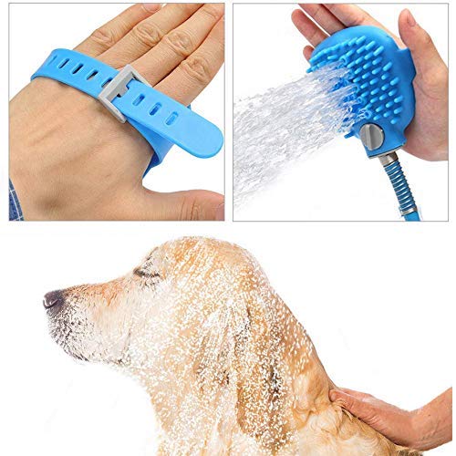 Dog Bathing Tool Pet Shower Sprayer & Pet Bath Brush 2-in-1 Upgraded Pet Shower Attachment For Bathtub & Outdoor Garden Hose Compatible, for Dog Cat Horse Cleaning and Massaging - Thumbnail 3