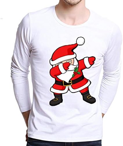 Hunzed Fashion Men's Christmas Long Sleeve Sweatshirt Casual Printing Jumper Shirt Blouse Pullover Tops
