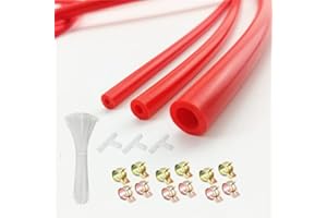 AotoKoop Red Silicone Vacuum Tubing Hose Line Kit for Automotive Engine Turbo, DIY Intake or Radiator Hose High Performance 130 PSI Maximum Pressure (ID 1/8, 5/32, 5/16-Total Length 23FT/7M)