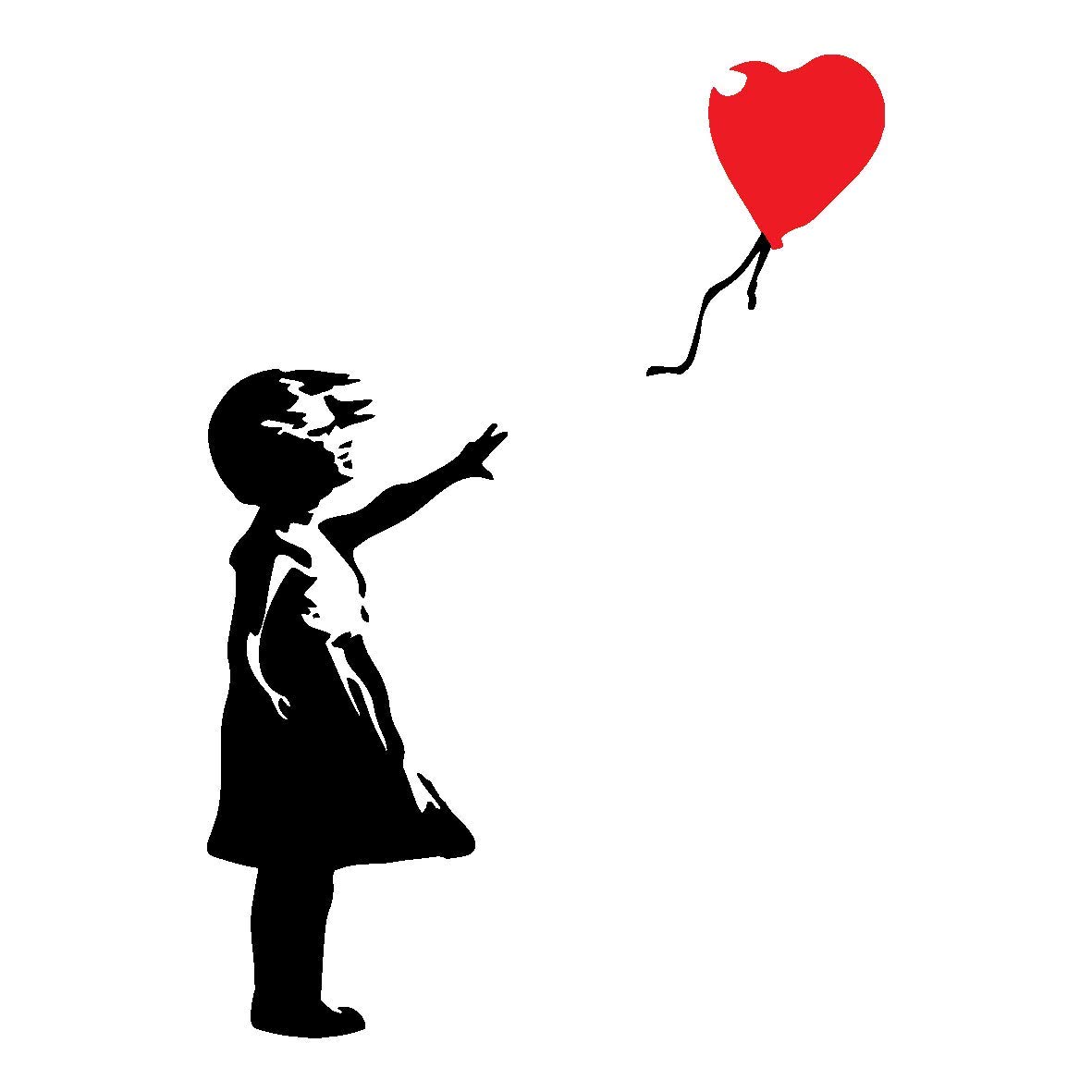decorsfuk.co Banksy Graffiti Girl with Balloon Wall Sticker Decal Vinyl Decal XL 52cm x 36cm