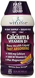 Wellesse Calcium & Vitamin D3, 1000mg, Natural Citrus Flavor, 16-Ounce Bottles (Pack of 2)