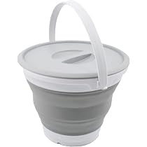SAMMART 5L Collapsible Square Bucket (Set Of 2) - Foldable Plastic Tub For Fishing, Camping & Cleaning