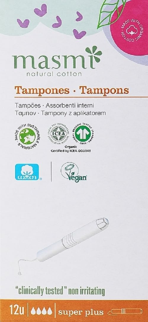 Masmi Natural Organic Cotton Tampons Super Applicator