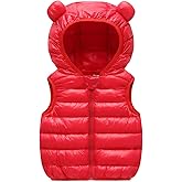 AIWUHE Baby Boys Girls Hooded Puffer Vest Winter Lightweight Sleeveless Bear ears Zipper Up Jacket