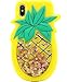 TopFunny Case for iPhone X Silicone Case 3D Cute Cartoon Liquid Pineapple Soft Silicone Rubber Bumper Gel Shockproof Cover with Strap for Apple iPhone X 5.8