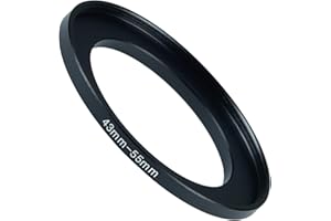 GZNLY 43mm to 55mm Step-up Adapter Rings Filter Adapter Black Metal Step Down Filter Ring Adapter Compatible with All Brand UV CPL ND Camera Lens Filter Stepping Rings (43mm-55mm)