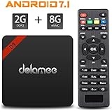 4K Android TV Box , Dolamee D3 Android 7.1 3D UHD Media Player 2GB RAM 8GB ROM Amlogic Boxes Support 2.4G WIFI