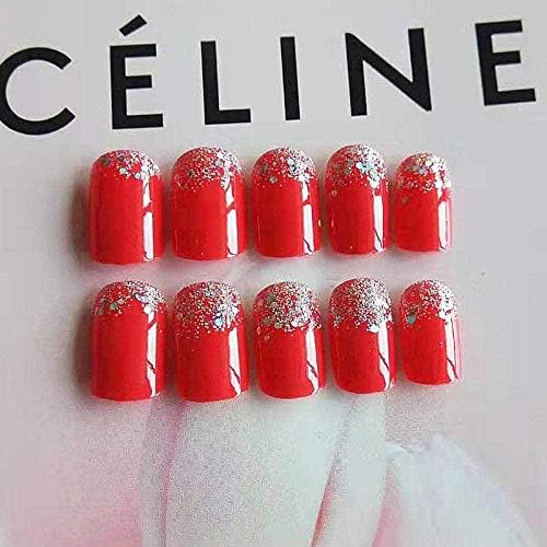 つけ爪レッドグリッターショートネイル仕上がり24個 箱入りクリスマス ビューティー B01qd768 楽器 音響機器 新作製品 世界最高品質人気 正規品送料無料 ネイル 100 品質保証 激安超特価