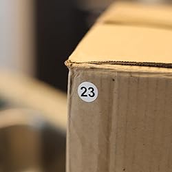 White with Black Number 23 Circle Dot Stickers, 3/4